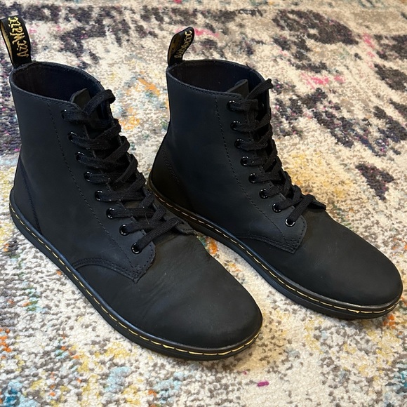 Dr. Martens Tobias Greasy Lamper Black Leather Boots Mens Size 10 Womens Size 11 - Picture 6 of 16